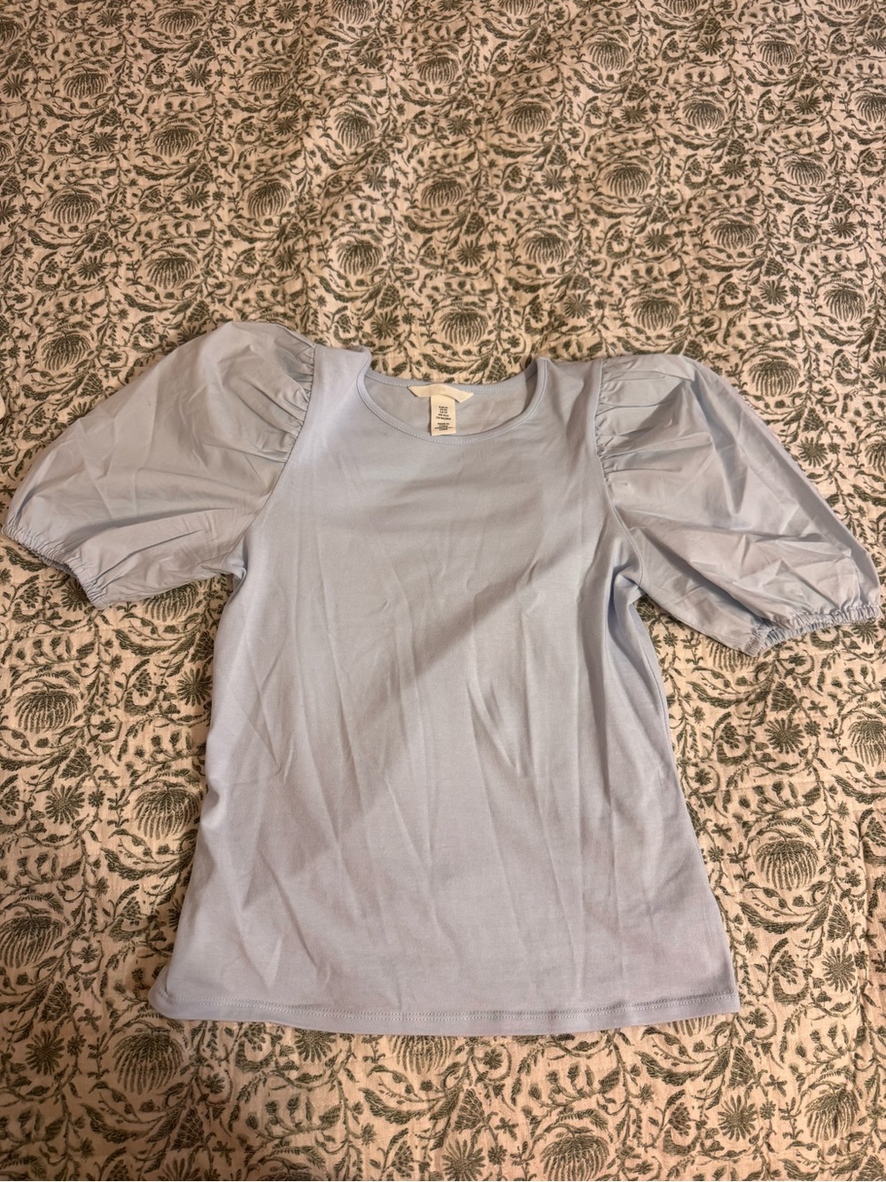 H&M Light Blue Puff Sleeve Tee